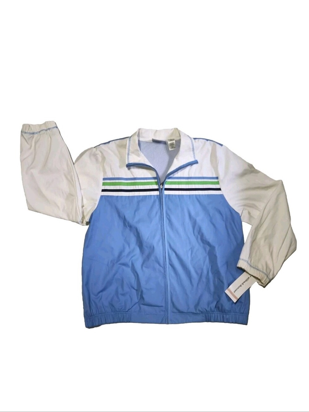 NWT Alfred Dunner Track Jacket Shirt Coastal Blue Women's Sz 12 Lightweight NOS